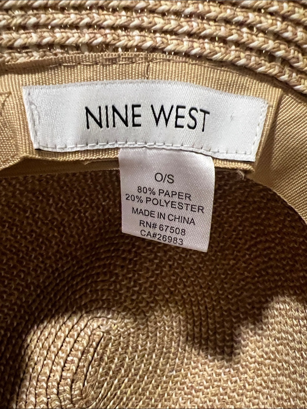 Nine West Natural Straw Bucket Hat with Bow Trim - Picture 6 of 6